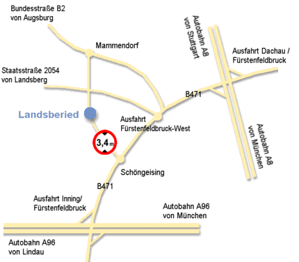 Grossansicht in neuem Fenster: Anfahrtsplan Landsberied